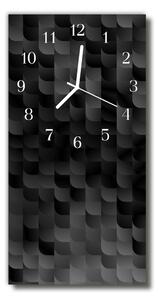 Ceas de perete din sticla vertical Grafica mozaic negru