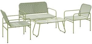 Outsunny Ratan Verde Balcon | Aosom Romania