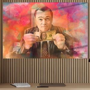 Tablou Canvas Premium LuxCanva® A1225, Dollar DiCaprio , Decorativ, Birou, Leonardo DiCaprio, Bani, Vedeta, Actor, Living, Culori Vibrante