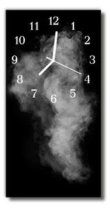 Ceas de perete din sticla vertical Fum alb-negru abstractizare