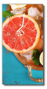 Ceas de perete din sticla vertical Bucătărie grapefruit fructe de culoare