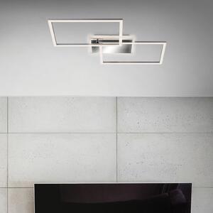 Briloner Frame plafonieră LED 2 surse, CCT, aluminiu, reglabil, Metalic, Camera de zi / sufragerie, Metal, Modern, Plafon cu flacără multiplă