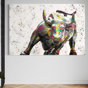 Tablou Canvas Premium LuxCanva® A1191, Bull Market , Stock Market, Birou, Financiar, Colorat, Culori Vibrante
