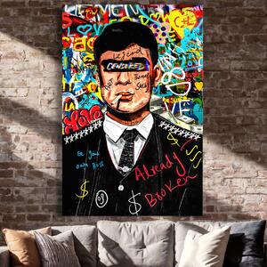 Tablou Canvas Premium LuxCanva® A1190, Tommy Shelby , Personaj, Living, Peaky Blinders, Multicolor, Culori Vibrante