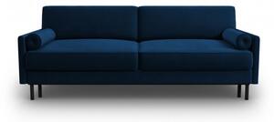 Canapea extensibila Scott cu 3 locuri si tapiterie din catifea, albastru royal