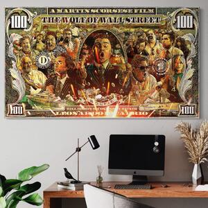 Tablou Canvas Premium LuxCanva® A1164, Wall Street , Decorativ, Film American, DiCaprio, The Wolf, Culori Vibrante