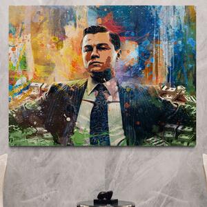 Tablou Canvas Premium LuxCanva® A1172, Money Men , Motivational, Living, Birou, Bani, Leonardo DiCaprio, Culori Vibrante