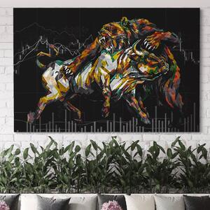 Tablou Canvas Premium LuxCanva® A1161, Stock Market , Bull Market, Bear Market, Financiar, Motivational, Culori Vibrante