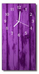 Ceas de perete din sticla vertical Lemn violet