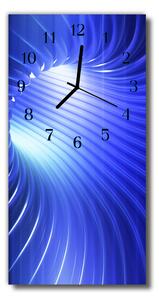 Ceas de perete din sticla vertical Vortex albastru