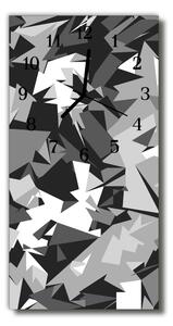 Ceas de perete din sticla vertical Arta grafica geometrie gri