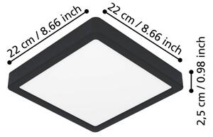Eglo FUEVA 901303-LED Plafonieră LED/10,5W/230V 2700/4000/6500K 22x22cm negru