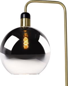 Lucide Lampă de podea Julius cu bază din marmură, negru/auriu, Negru, Camera de zi / sufragerie, Sticlă, Modern