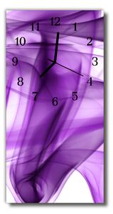 Ceas de perete din sticla vertical Fum art purple