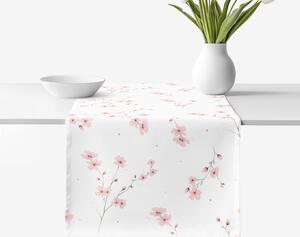 Goldea napron de masă 100% bumbac - sakura înflorită 35x120 cm