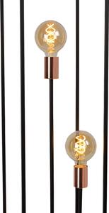 Lucide Lampă de podea Arthur cu ramă metalică, trei lumini, Negru, Camera de zi / sufragerie, Metal, Modern