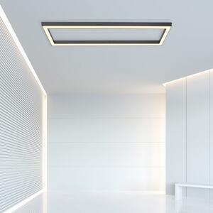 PURE Plafonieră LED Lines, 110 x 30 cm, antracit, telecomandă, reglabil, Negru, Camera de zi / sufragerie, Metal, Modern