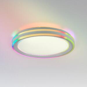 JUST LIGHT. GmbH Plafonieră LED Spheric, CCT, RGB, Ø 48 cm, reglabil, Alb, Camera de zi / sufragerie, Metal, Modern