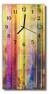 Ceas de perete din sticla vertical Imagine color din lemn