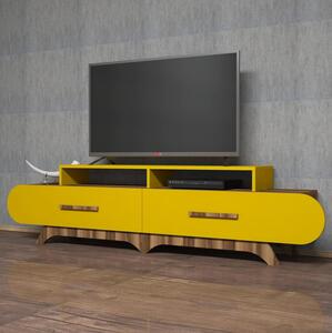 Masă TV/Dulap Florian (Nuc + Galben). 1088859