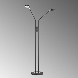 Lampă de podea LED Lunia, 2 becuri, negru-nisip
