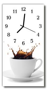 Ceas de perete din sticla vertical Culoare bucătărie cafea