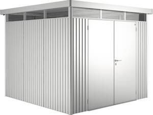 Magazie grădină Biohort HighLine H4 metal ușă dublă 275x275 cm argintiu metalizat
