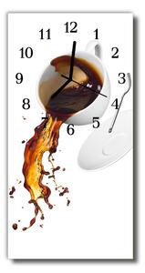 Ceas de perete din sticla vertical Bucătărie de cafea ceașcă de culoare