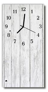 Ceas de perete din sticla vertical Alb lemn