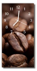 Ceas de perete din sticla vertical Bucătărie boabe de cafea maro