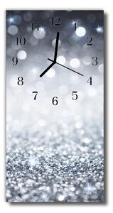Ceas de perete din sticla vertical Glitter de argint sclipitoare