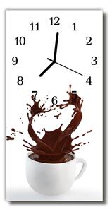 Ceas de perete din sticla vertical Culoare bucătărie cafea