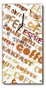 Ceas de perete din sticla vertical Bej bucătărie cafea