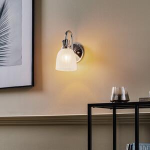 Elstead Aplică de perete cu LED Cora, 1 bec, IP44, sticlă, Metalic, Baie, Metal, Modern