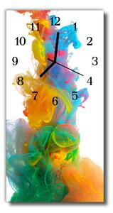 Ceas de perete din sticla vertical Culoare lichid arta grafica