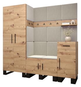 Set mobilier pentru hol Amanda 1 (Stejar artisan + bej). 1085857