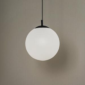 TK Lighting Lampă suspendată Maxi, Ø 30 cm, 1 bec, abajur din sticlă, reglabil, Alb, Camera de zi / sufragerie, Sticlă, Modern