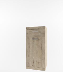 Comoda inalta cu 1 sertar si o usa Oskar, stejar san remo, 45x35x99 cm
