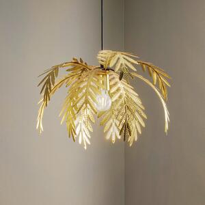 ONLI Lampă suspendată Dubai, decor palmier, Ø 50cm, auriu, reglabil, Auriu / Alamă, Camera de zi / sufragerie, Metal, Design