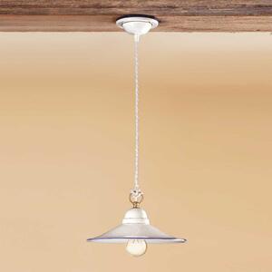 Ceramiche PIATTO lampă suspendată din ceramică, 28 cm, reglabil, Alb, Bucătărie, Ceramică, Casă de țară / Rustic