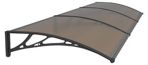Copertină PREMIUM 360x80 cm, placă 6 mm dintr-o bucată – Negru/Bronz