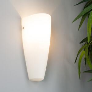 Lindby Aplică de perete Hermine, alb, sticlă, înălțime 30cm, E27, reglabil, Alb, Hol, Sticlă, Modern