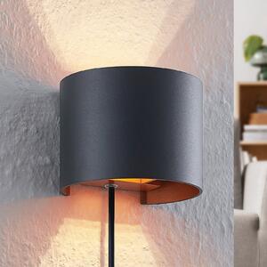 Arcchio aplică de perete Zuzana, rotund, negru, priză, 13 cm, Negru, Camera de zi / sufragerie, Aluminiu, Modern