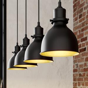 Lindby lampă suspendată Jasminka, negru / auriu, metal, 4 becuri., reglabil, Negru, Bucătărie, Metal, Design industrial