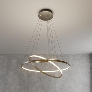 Lucande Lampă suspendată LED Ezan, nichel, metal, Ø 80cm