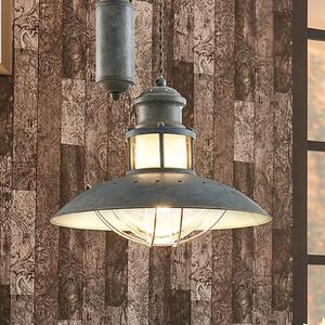 Lindby Lampă suspendată Louisanne, reglabilă, gri-verde, metal, reglabil, Gri, Bucătărie, Metal, Design industrial