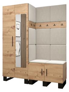Set mobilier pentru hol Amanda 14 (Stejar artisan + bej). 1085974