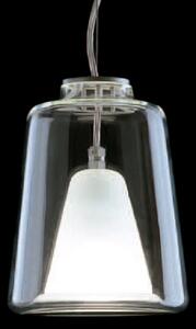 Oluce Lanterna - Lampă suspendată din sticlă de Murano, reglabil, Transparent, Camera de zi / sufragerie, Sticlă, Design