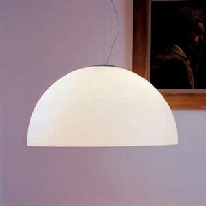 Oluce Sonora - Lampă suspendată din sticlă opală, 38 cm, reglabil, Alb, Camera de zi / sufragerie, Sticlă, Design