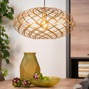 Lucide Lampă suspendată din tungsten, abajur oval, 65 cm, auriu, reglabil, Auriu / Alamă, Camera de zi / sufragerie, Metal, Modern